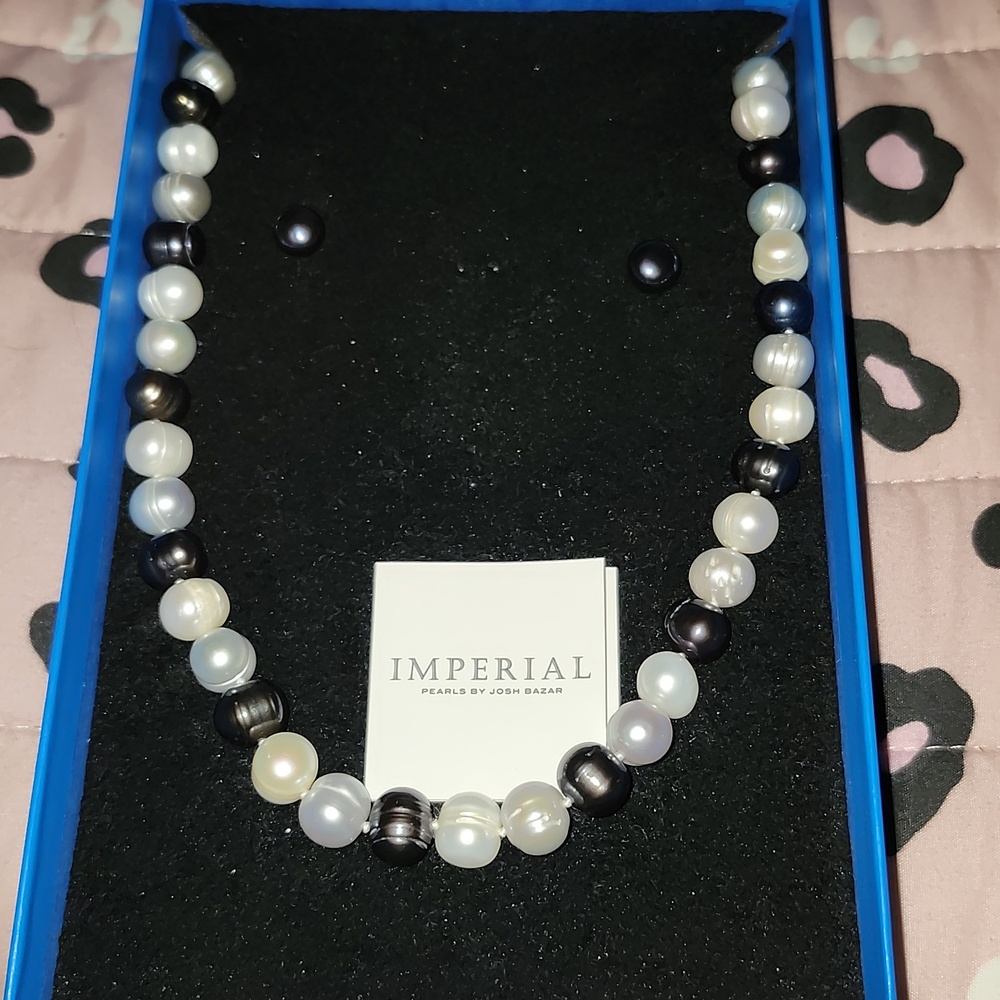 Imperial Pearls by Josh Bazar Blue Necklace Set